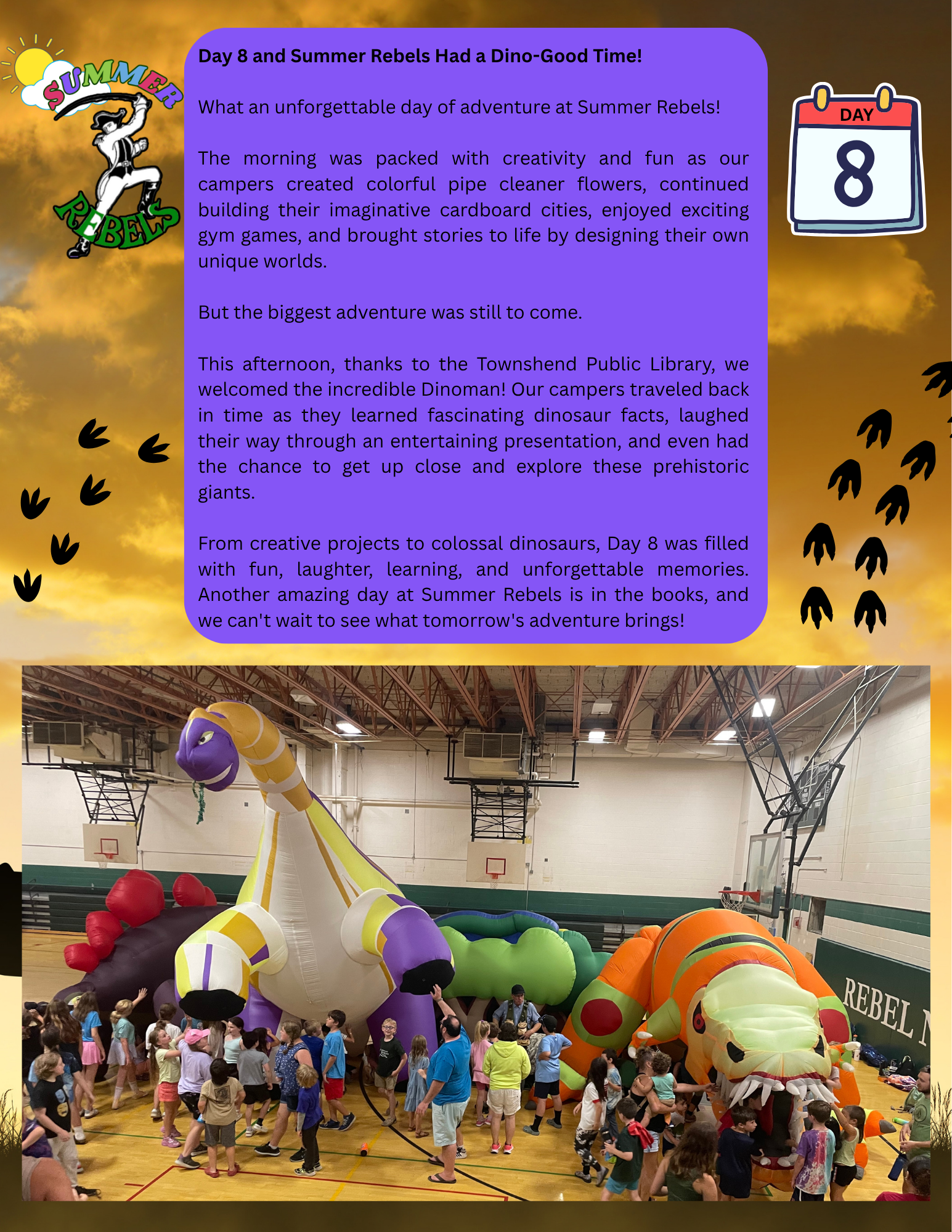Summer Rebels Day 8 & Important Reminders for Thursday, July 16, 2026