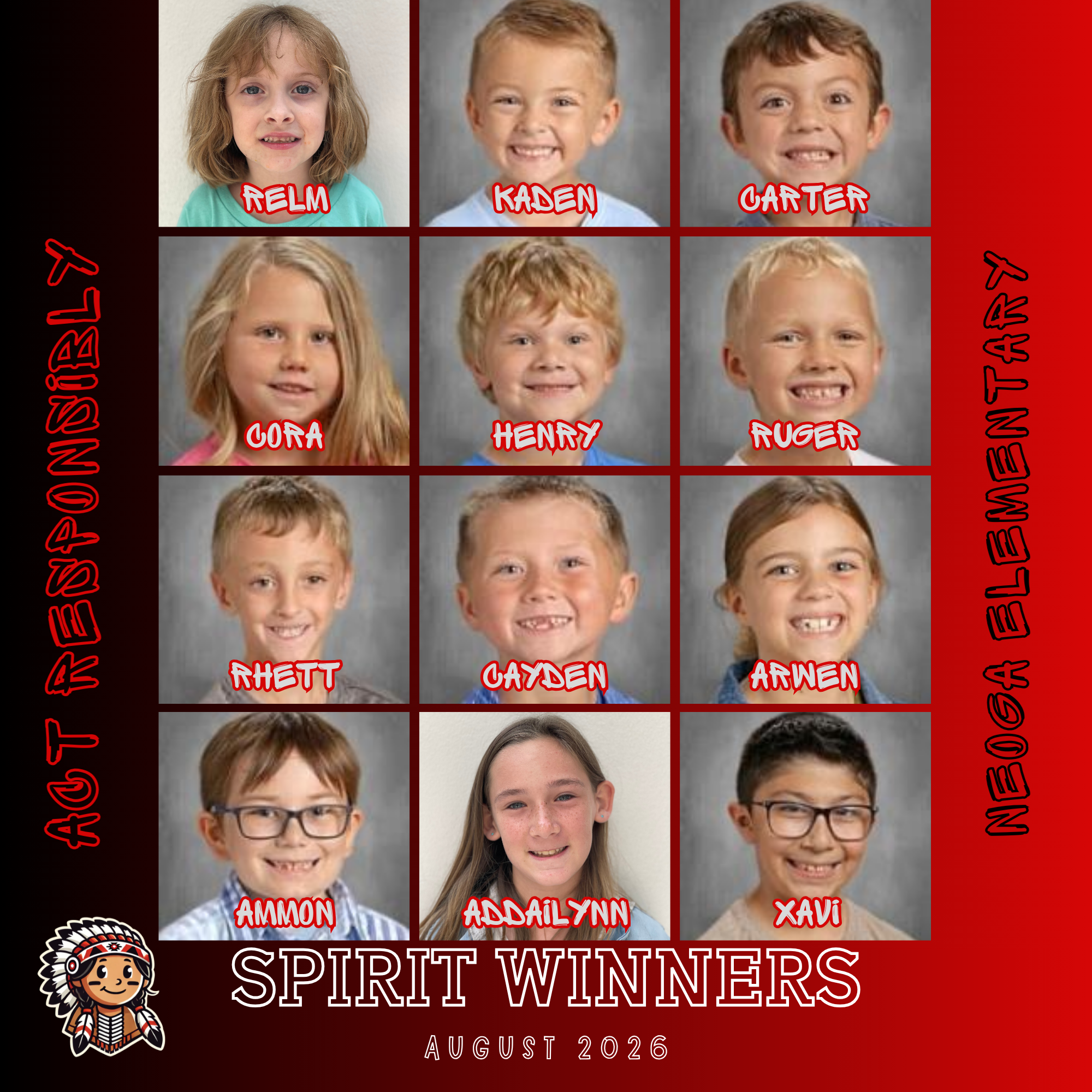 🎉 Congratulations to our Neoga Elementary Spirit Award Winners!