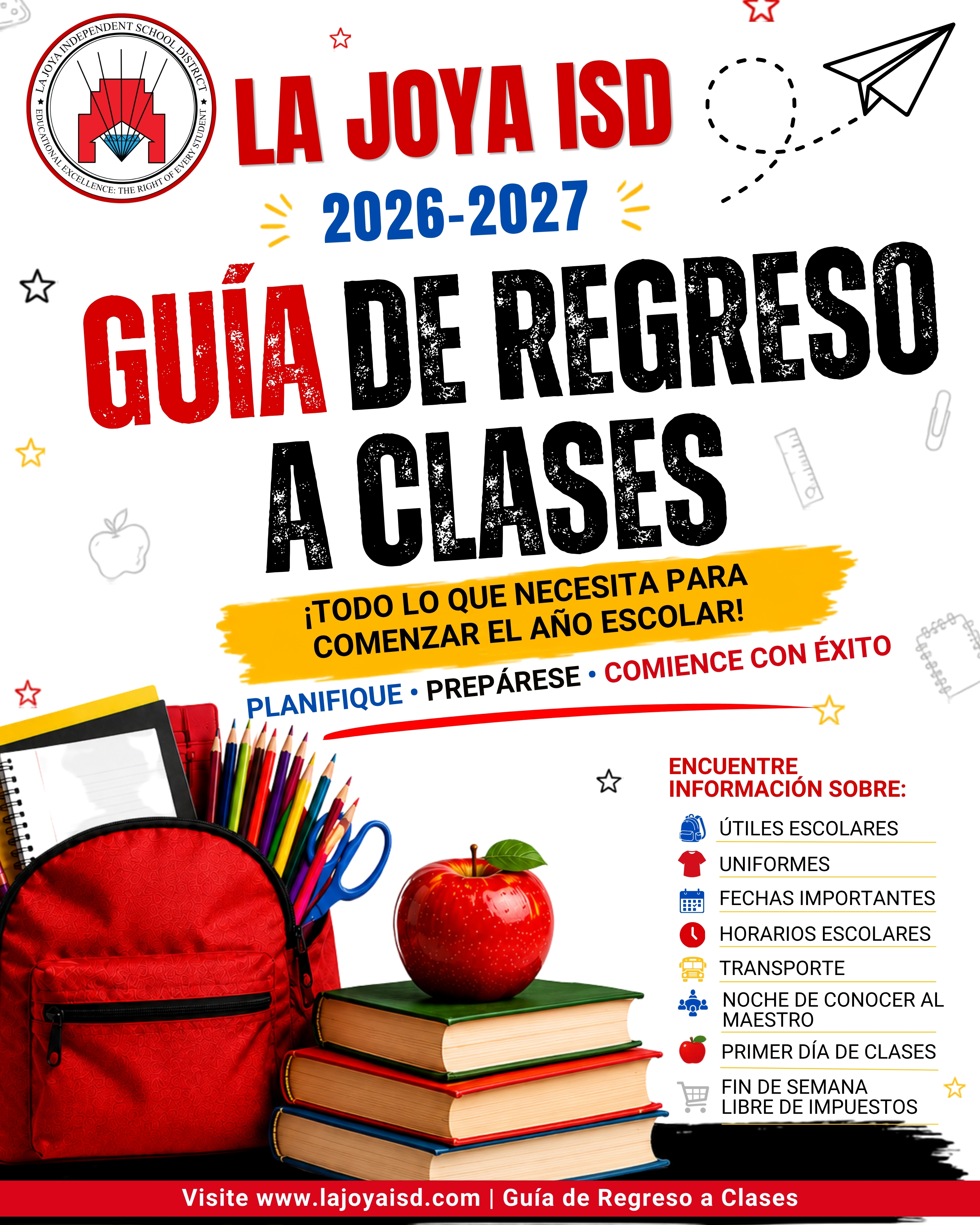 🎒📚 La Joya ISD families, the first day of school is almost here! 