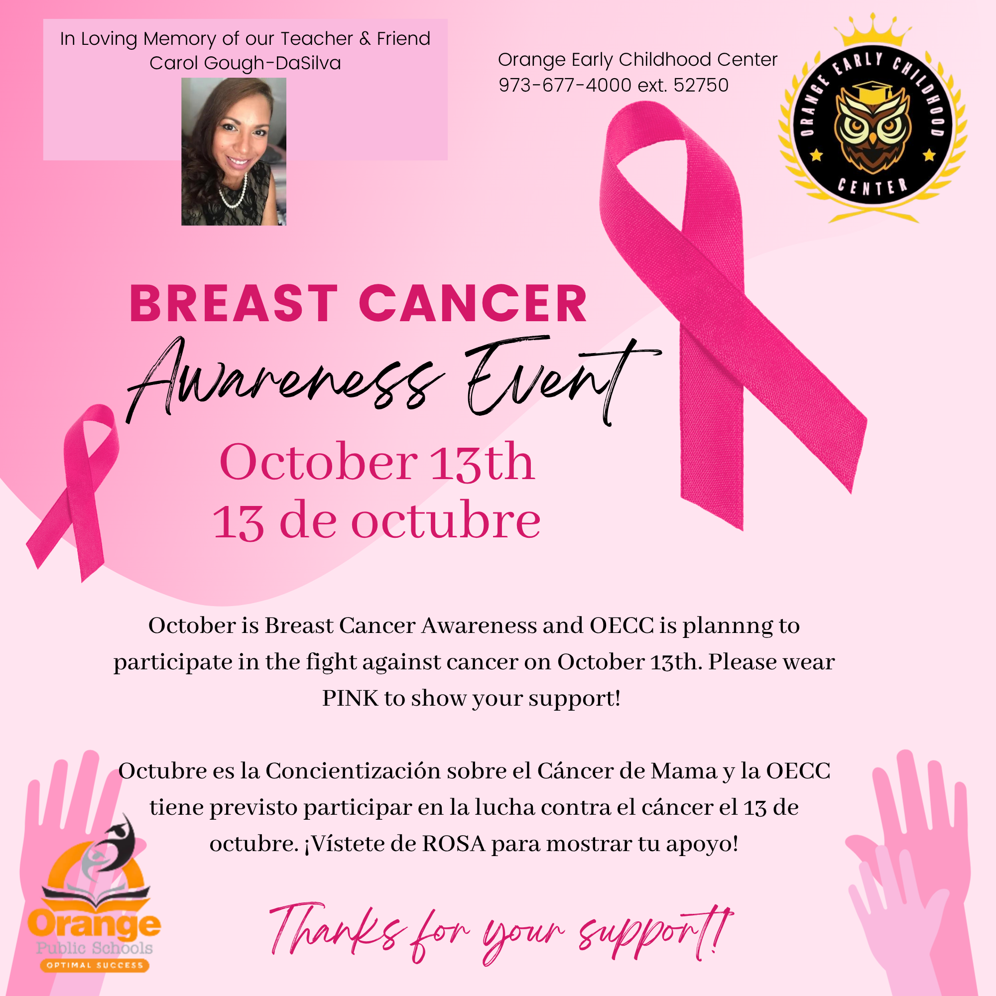 Wear Pink!  Breast Cancer Awareness Day