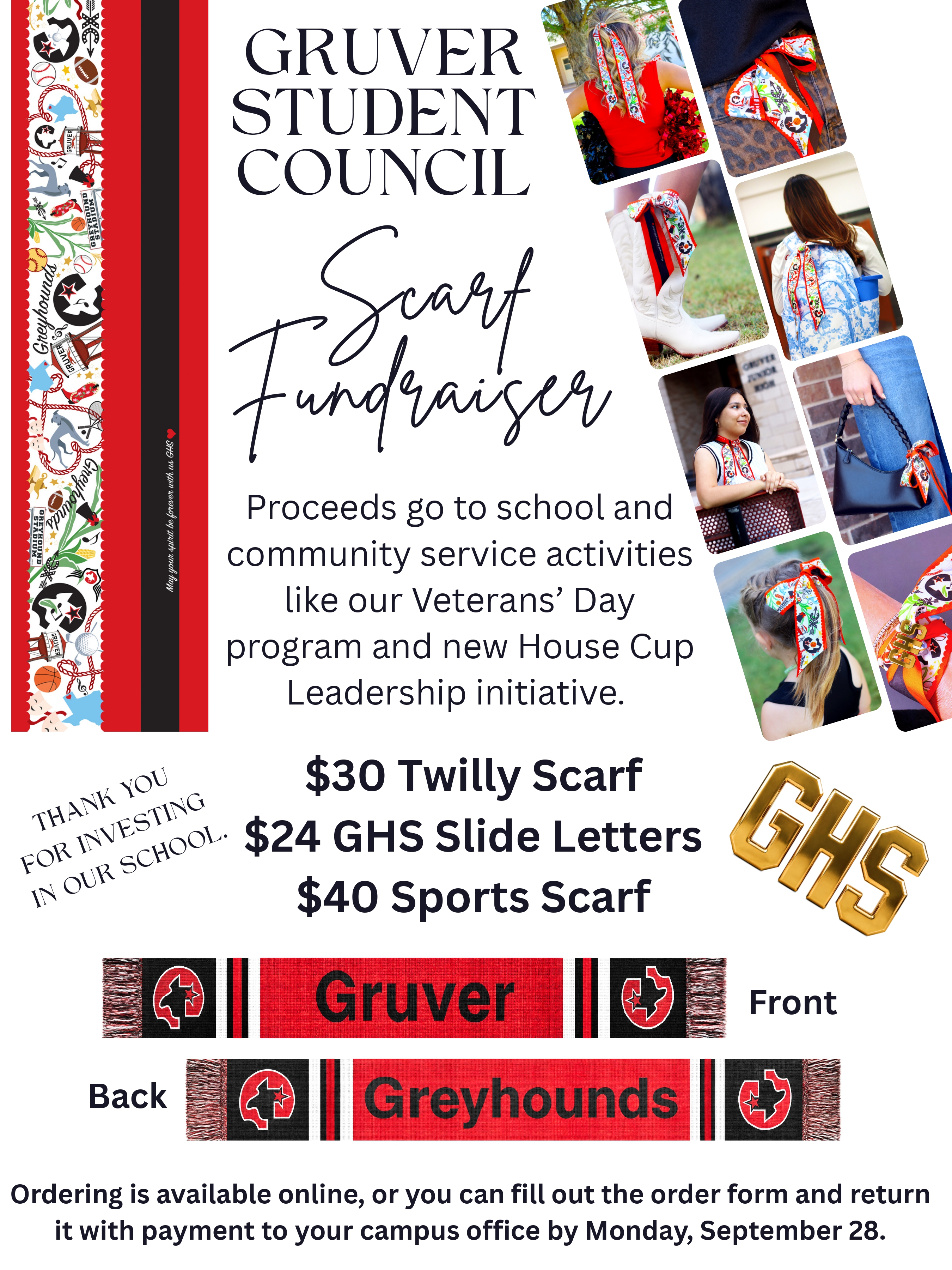 Gruver Student Council Sports Scarf & Twilly Fundraiser