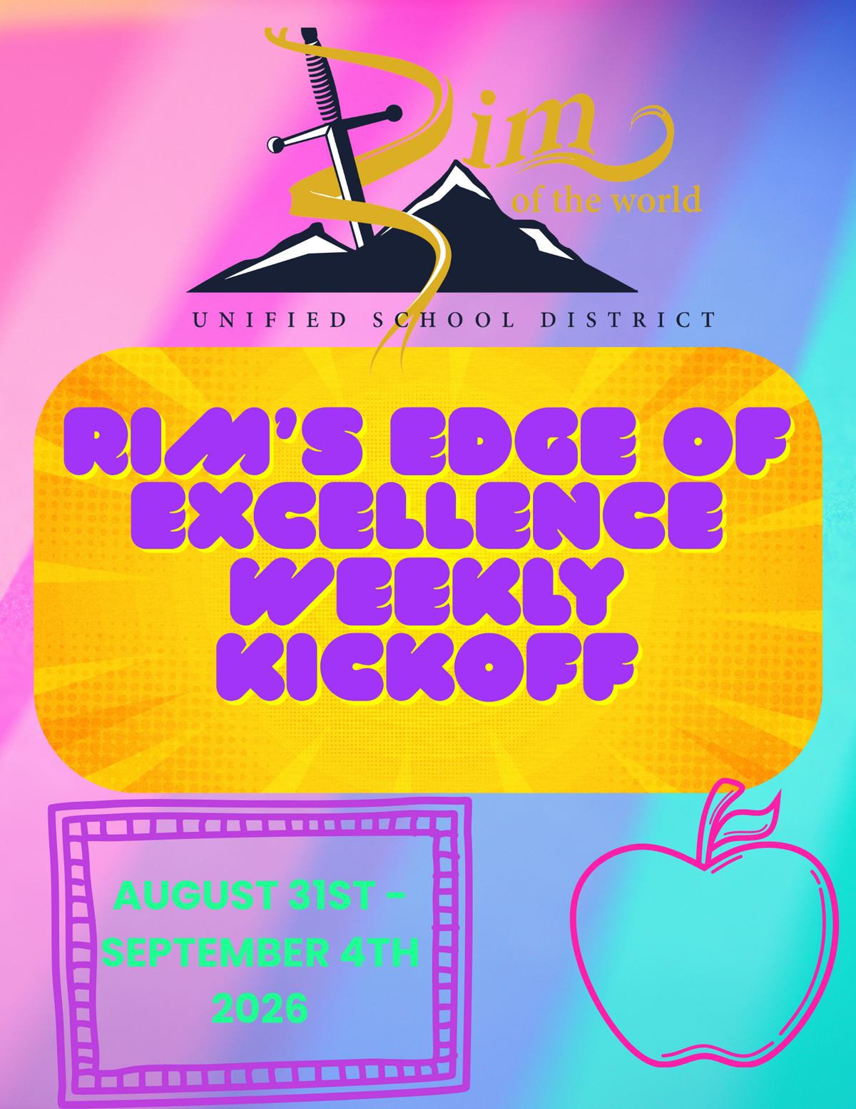 August 31st -September 4th, 2026: RIM's Edge of Excellence Weekly Kickoff