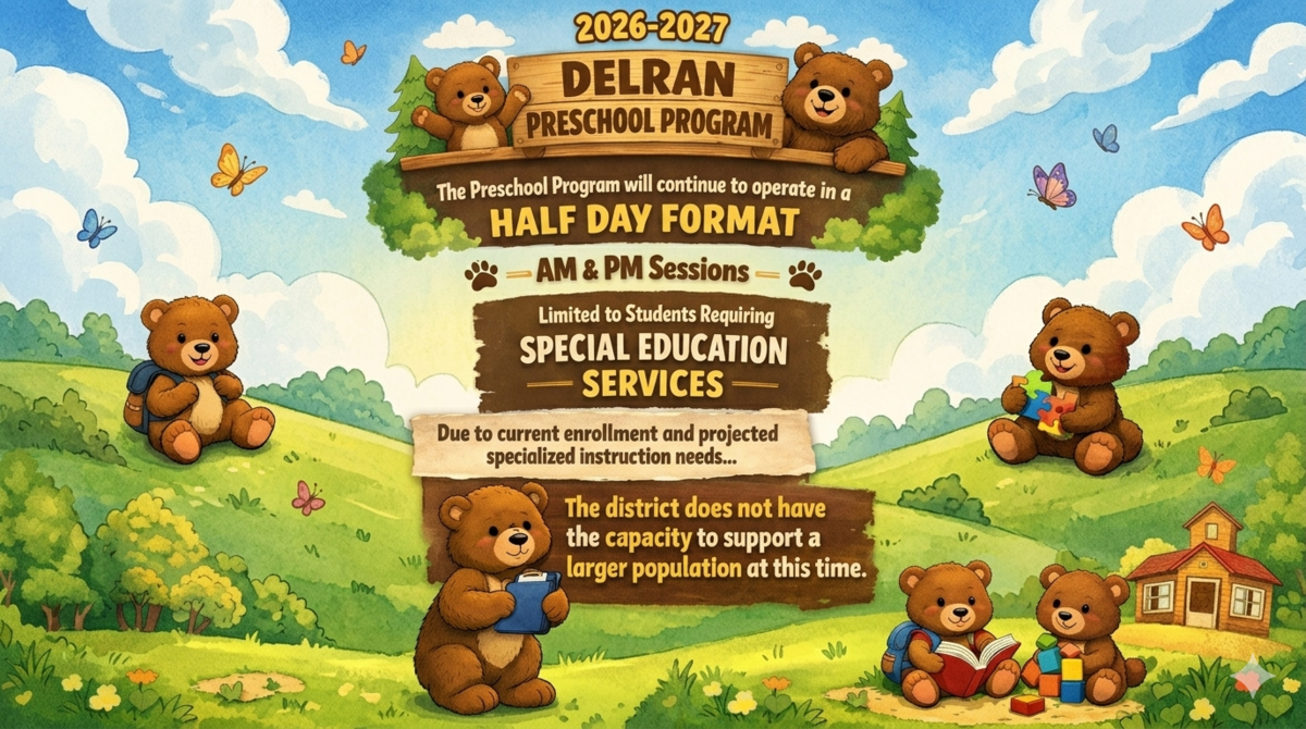 Delran Preschool Program to Continue Half-Day Specialized Services Model for 2026-2027