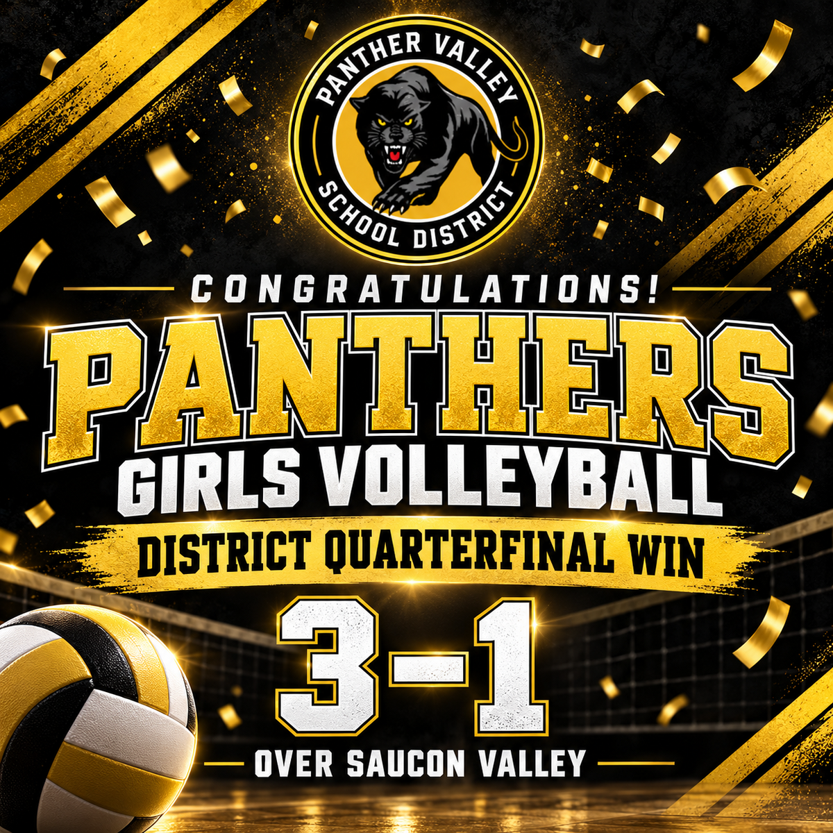 Panthers Win! District Volleyball Semi-Finals Tomorrow!
