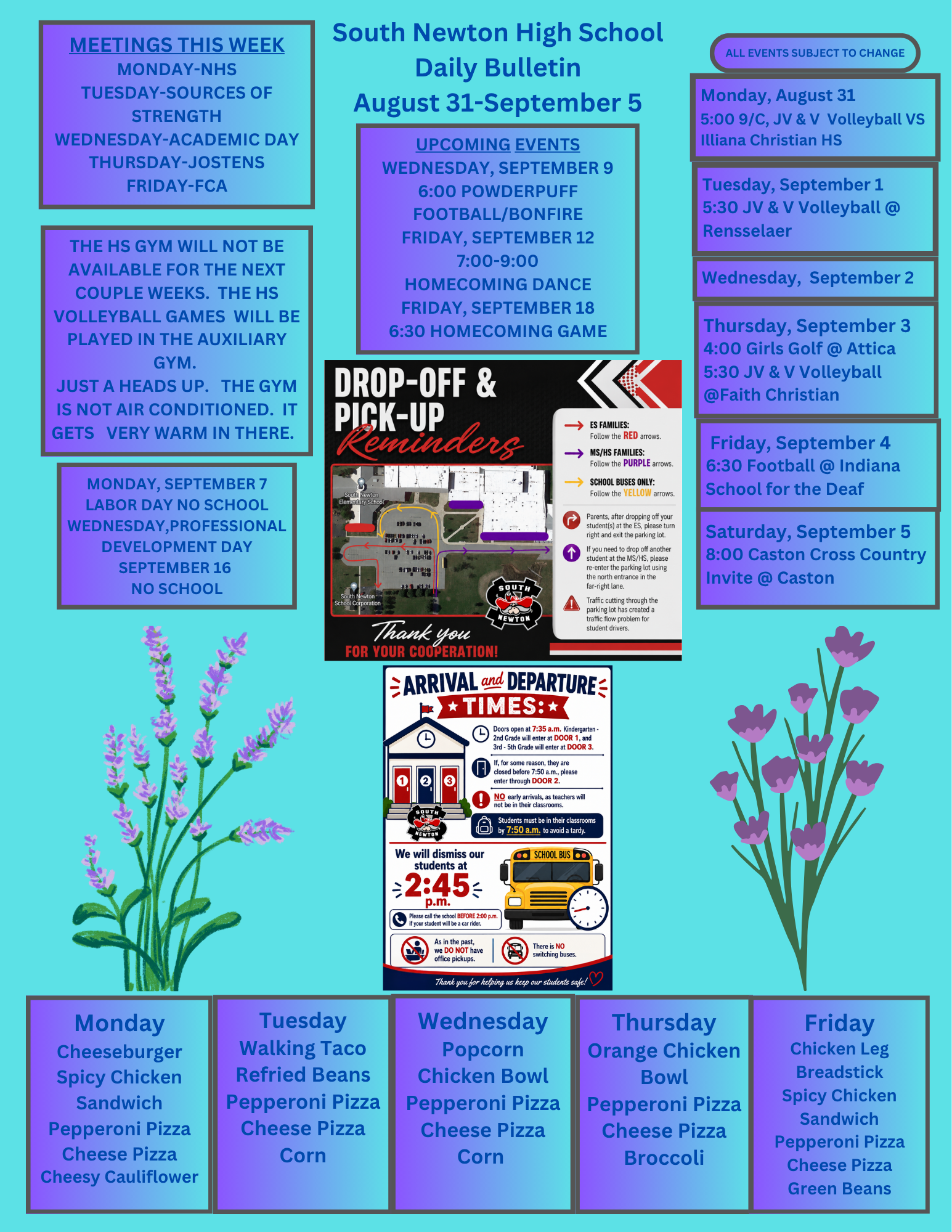SNHS Bulletin August 31 - September 5, 2026