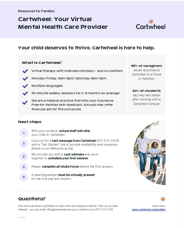 Cartwheel Webinar Series: Free mental health support!