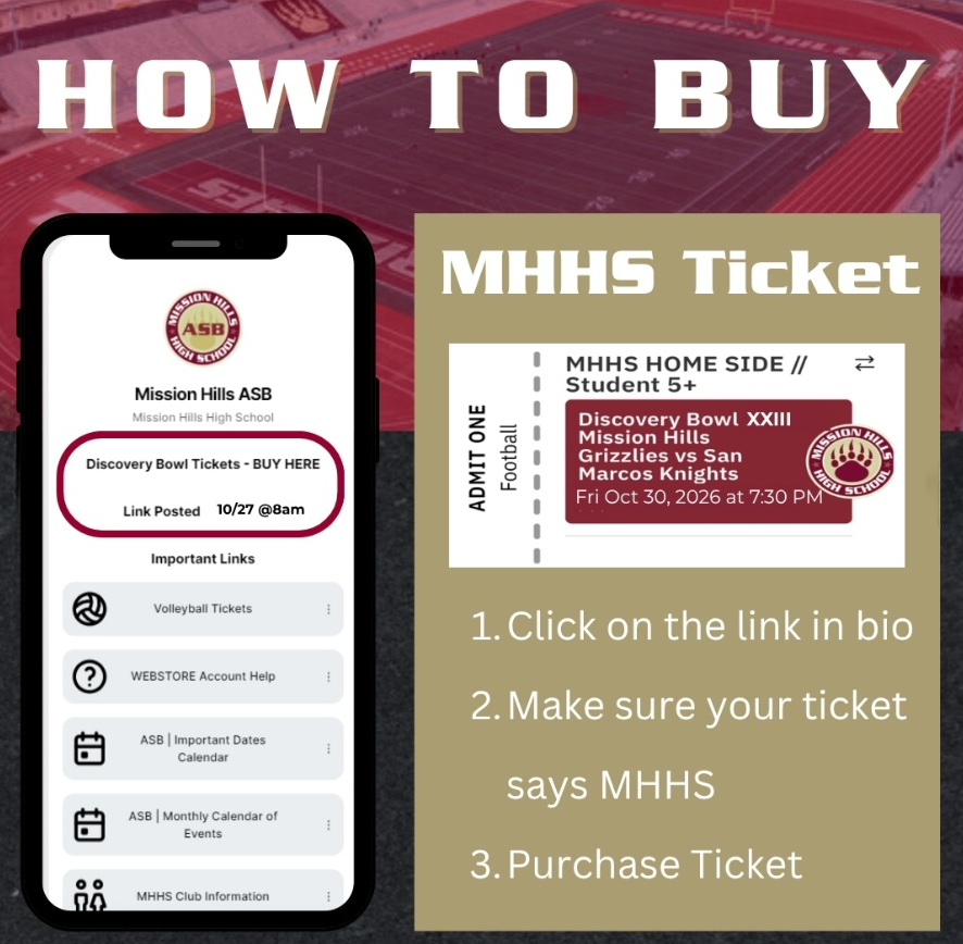 Discovery Bowl XXIII and Senior Night will be hosted at Mission Hills High School this Friday, October 30th!!