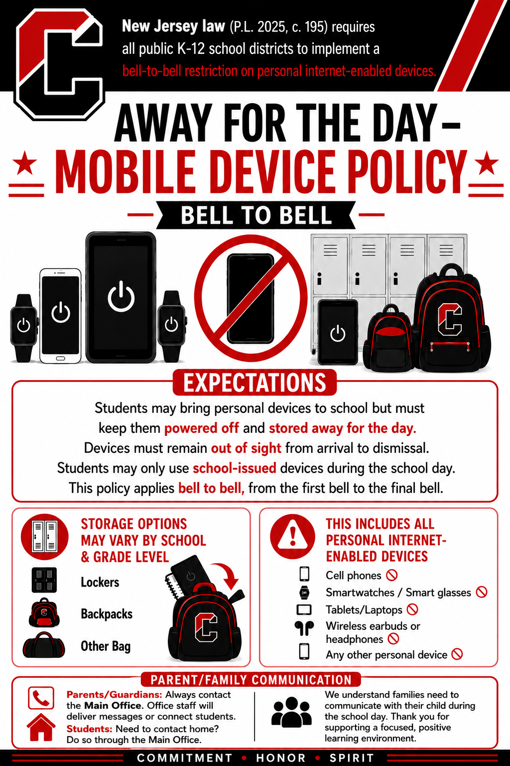 Important Electronic Device Policy Information & Reminders