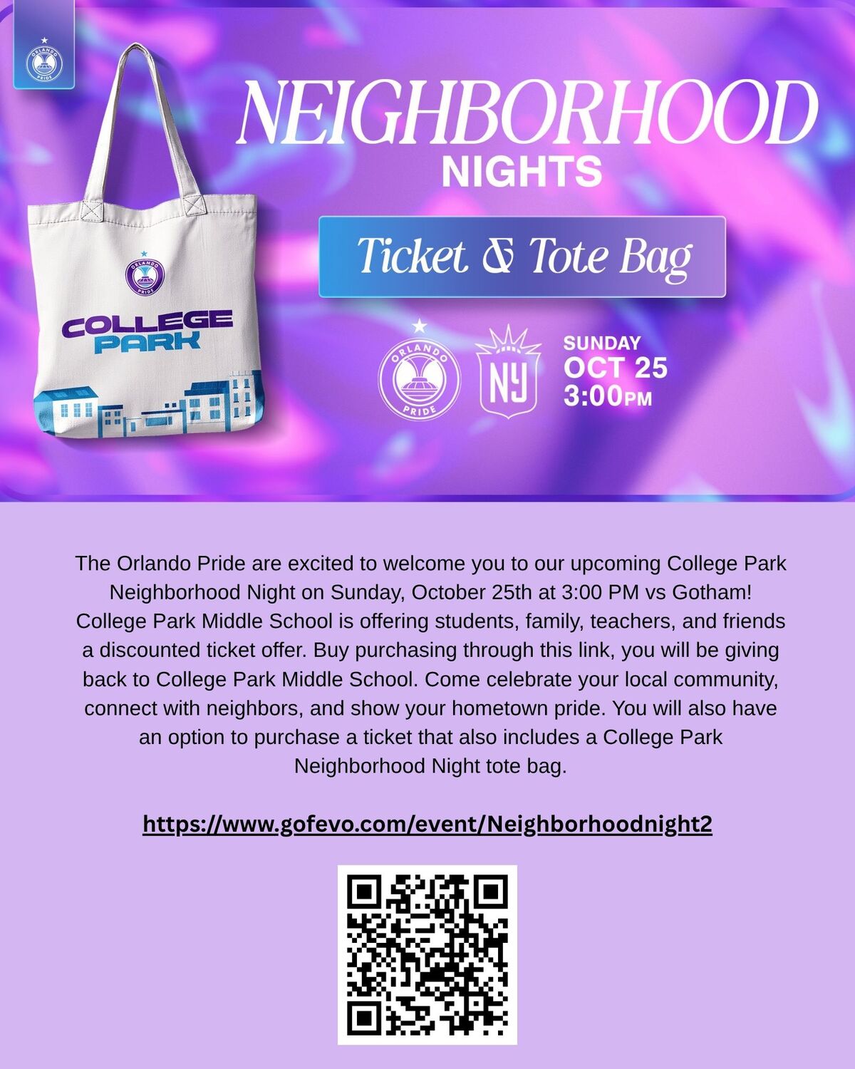 Support CPMS at Orlando Pride's Neighborhood Night!