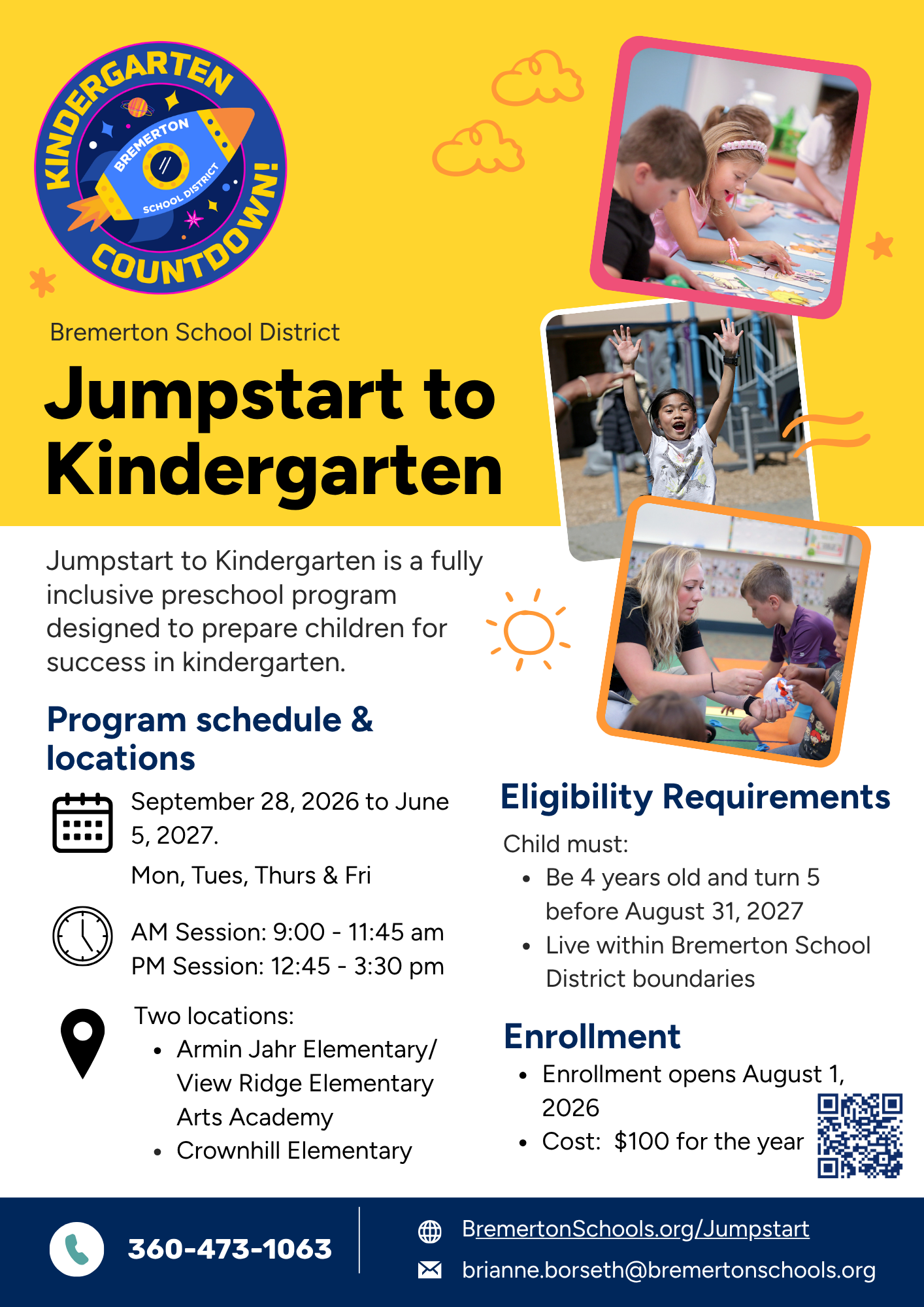 Registration for Jump Start to Kindergarten opens August 1!