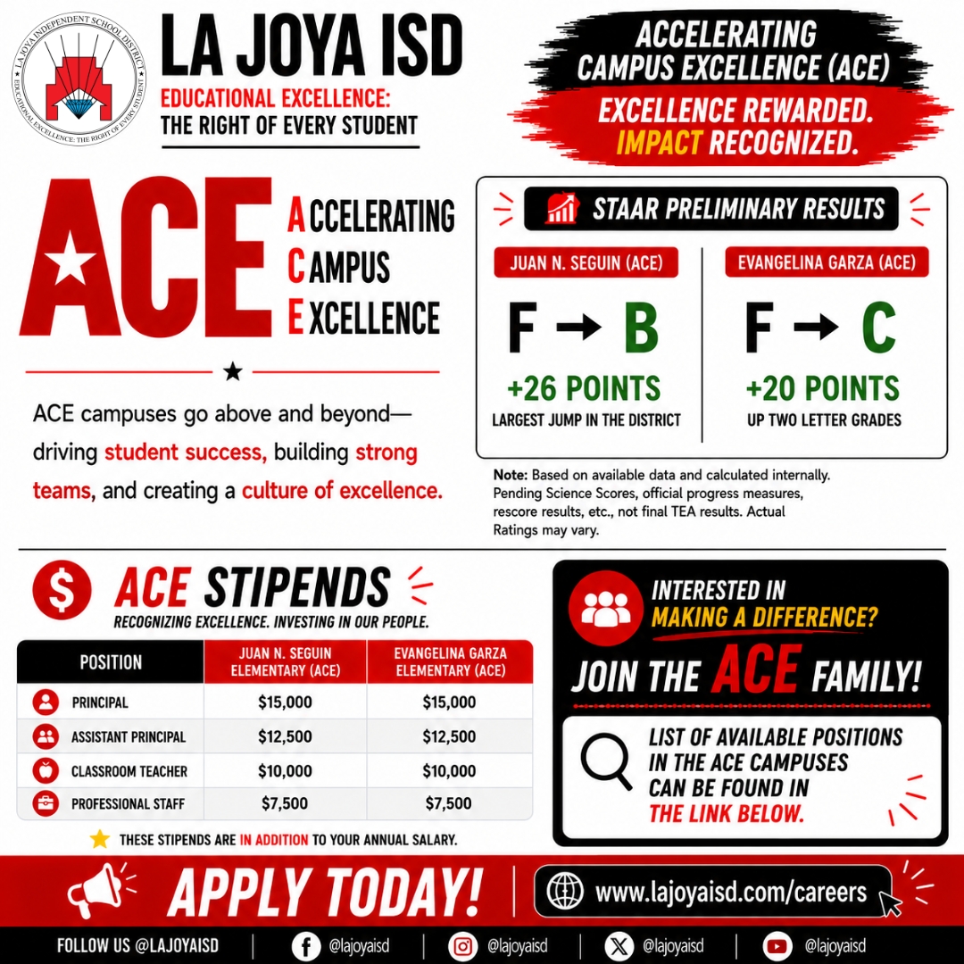 🚀 Excellence is being accelerated at La Joya ISD!