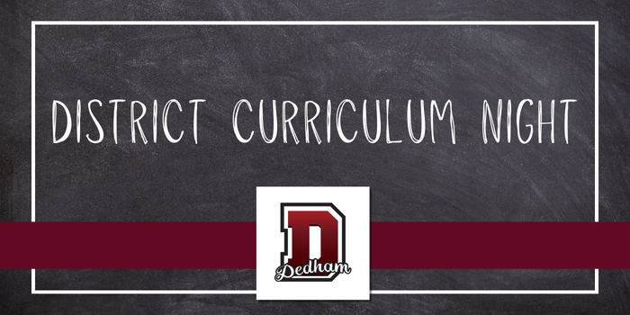 Join Us At District Curriculum Night Next Week! 