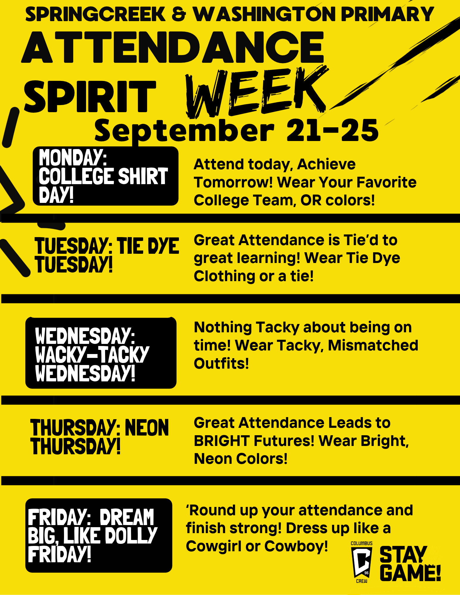Attendance Spirit Week! 