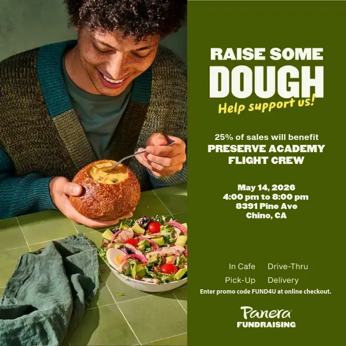Cal Aero Aviator Fundraiser Dine Out May 14, 2026 at Panera Bread for Cal Aero