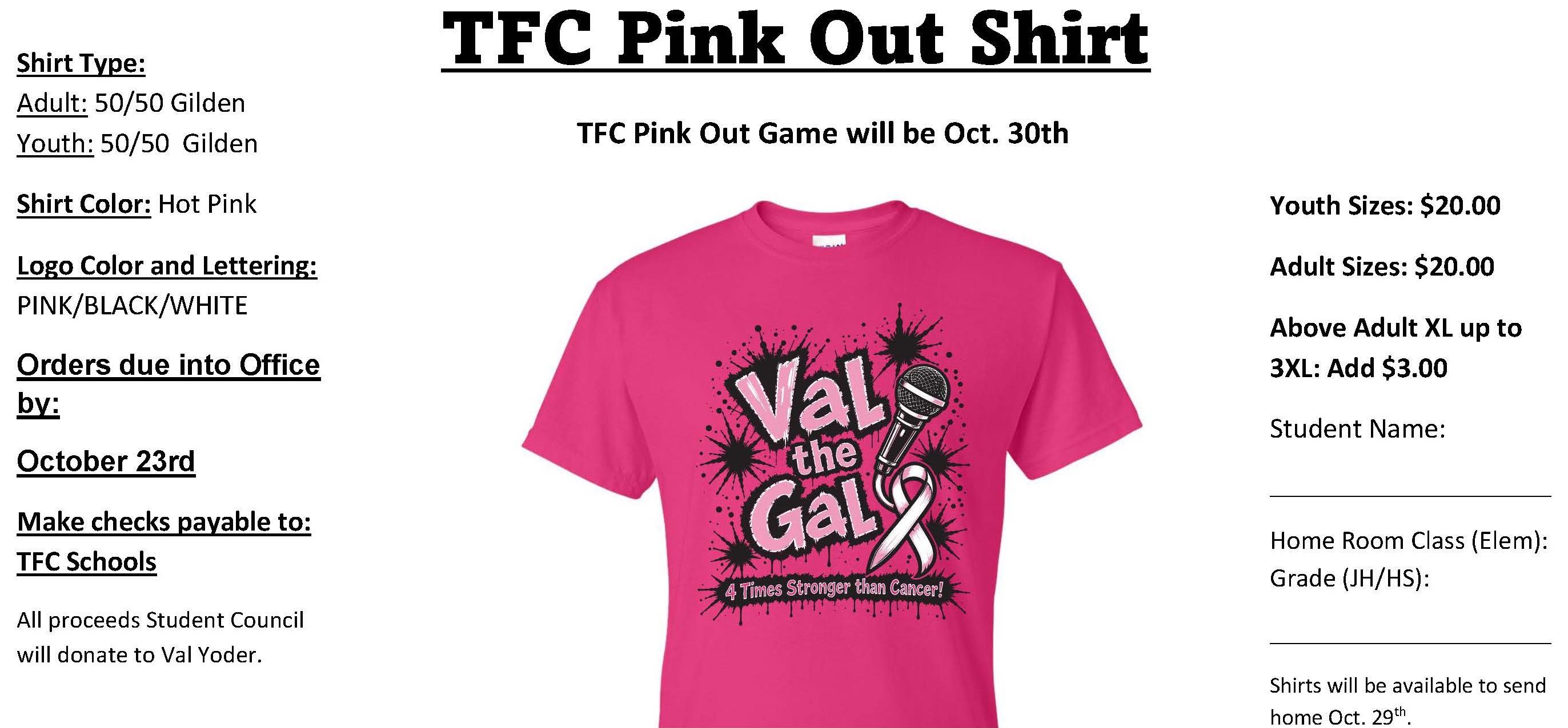 Get your "Val the Gal" Pink Out Shirts available online here!