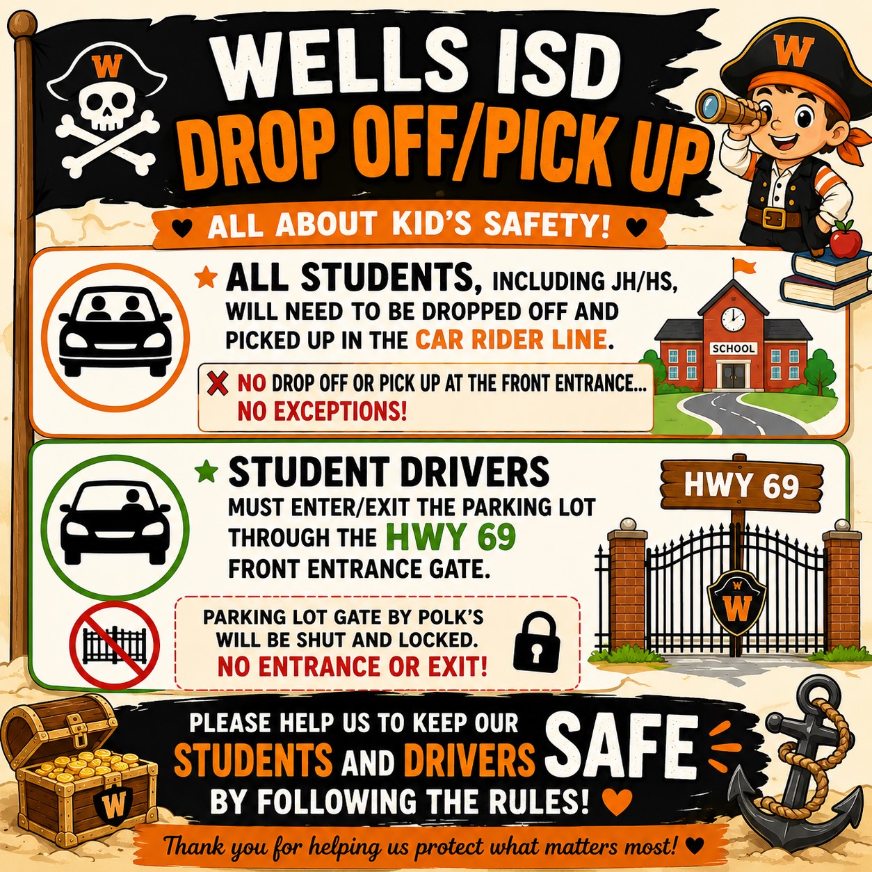 IMPORTANT REMINDER: DROP OFF/PICK UP!!!