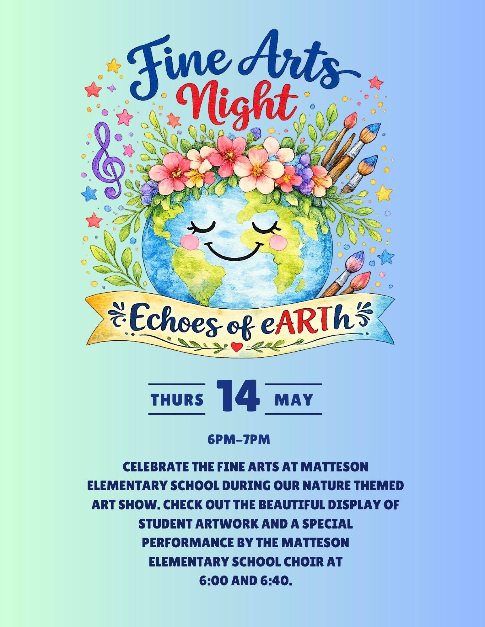 Fine Arts Night -- Thursday, May 14th, 6PM - 7PM