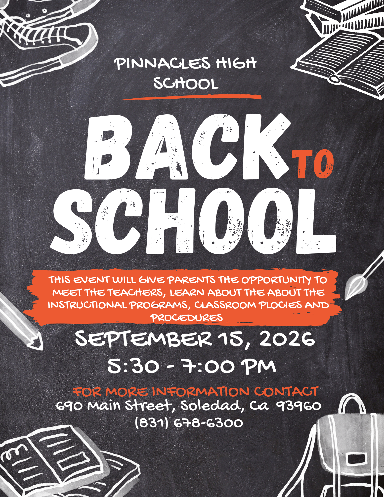Pinnacles Back to School ~ September 15th