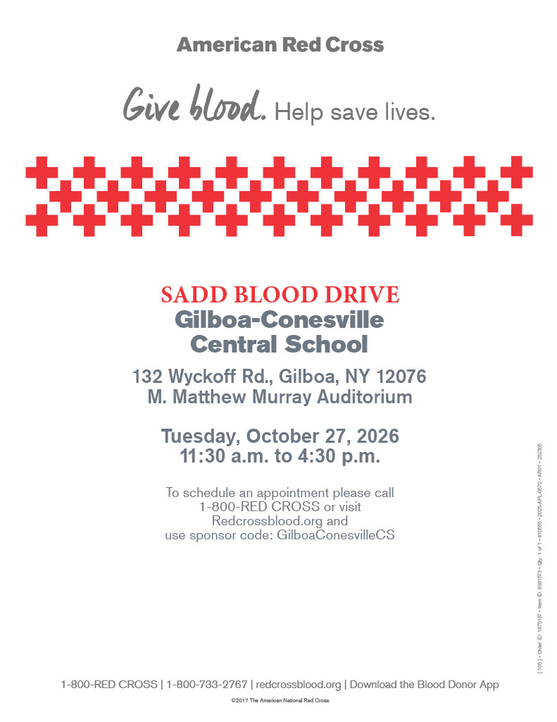 Save the Date: SADD Blood Drive 10/27/26
