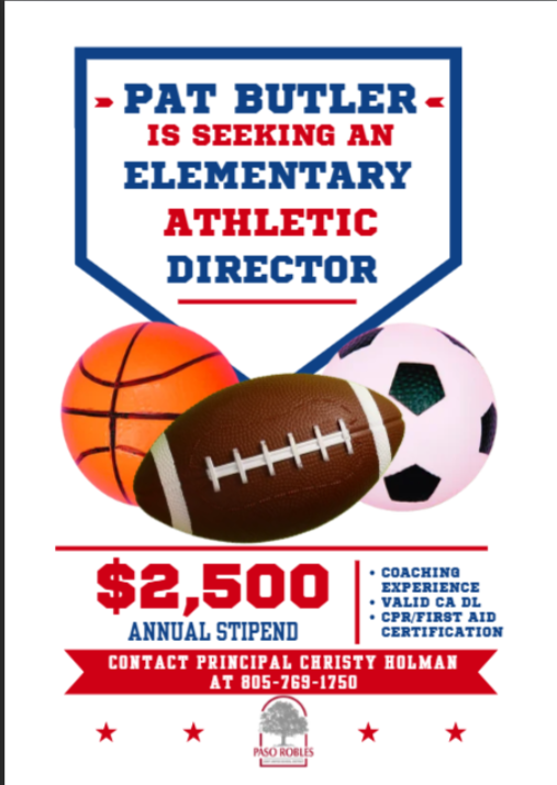 Pat Butler is seeking an Athletic Director!