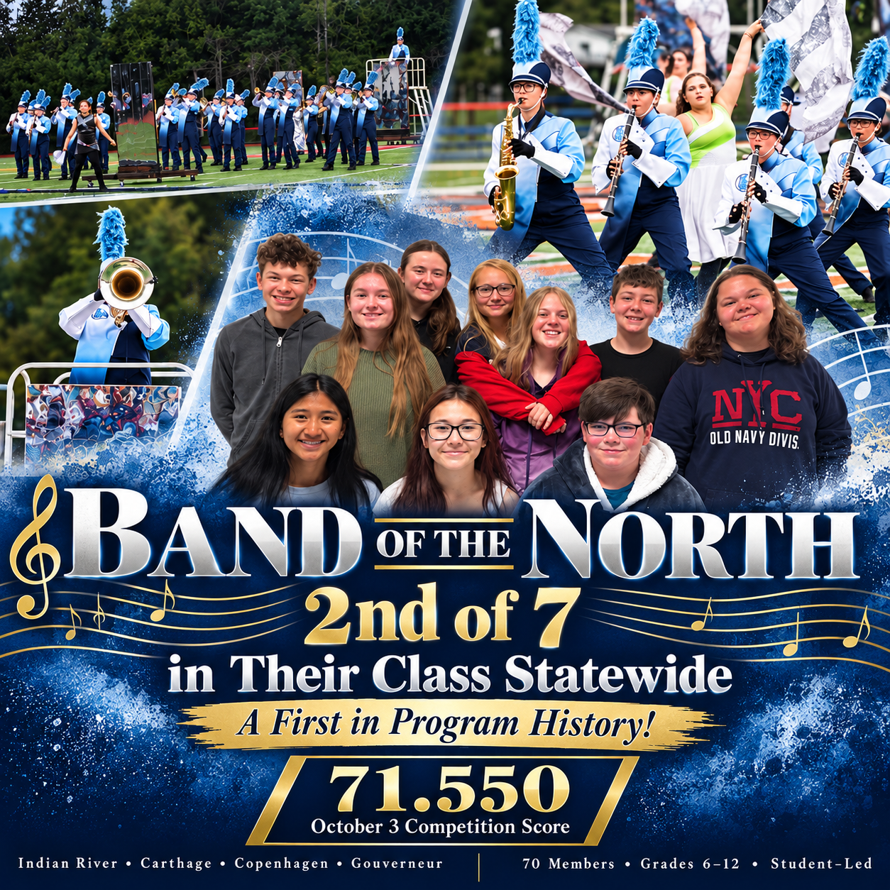Band of the North Reaches Historic Statewide Ranking!