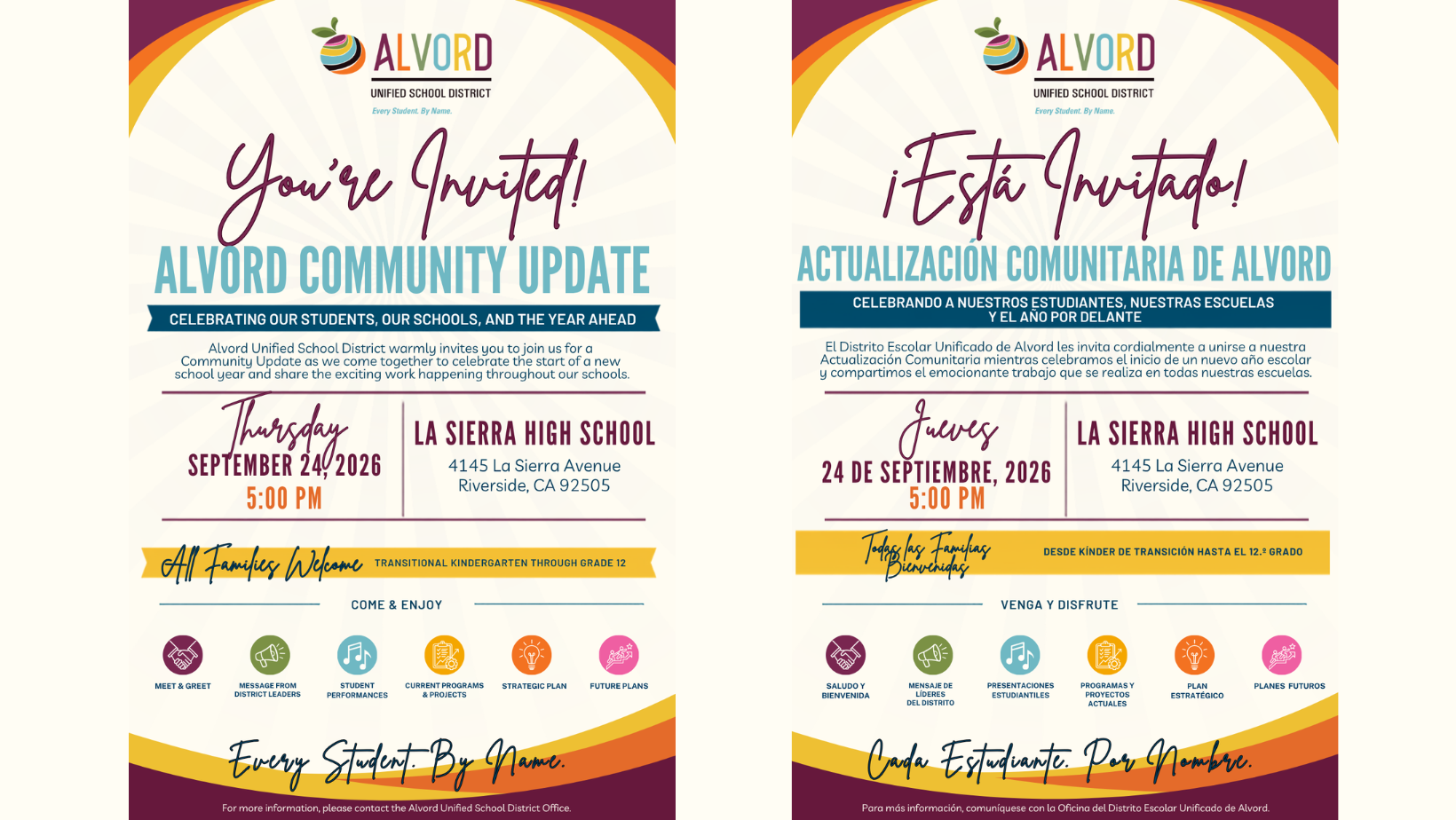 NEW TIME!  - You're Invited: Alvord Community Update – September 24, 2026