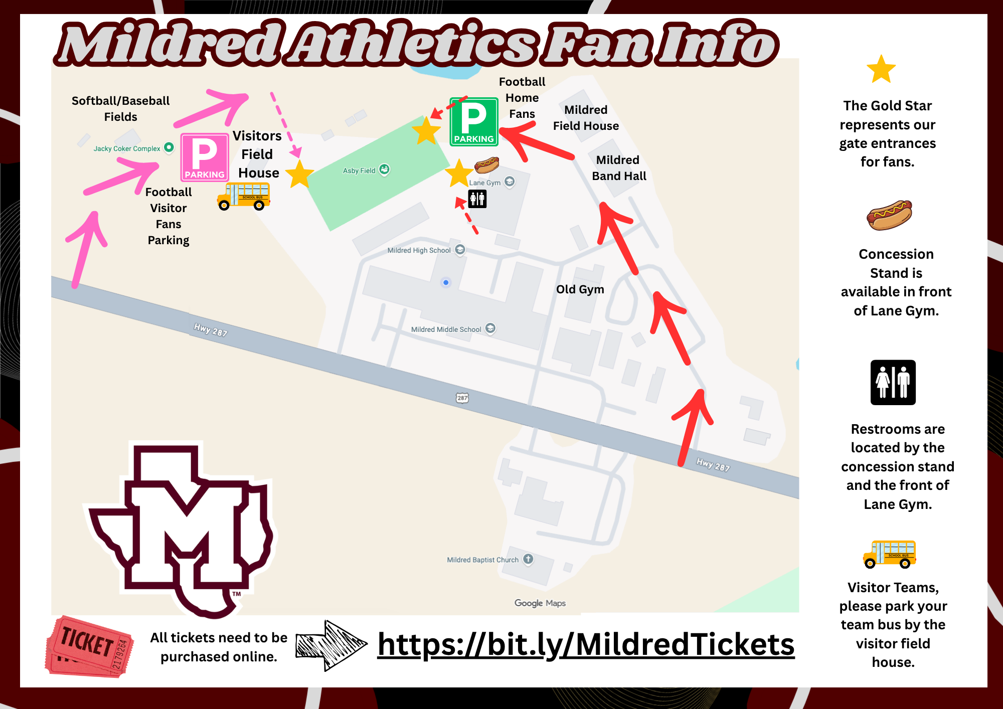 Purchase Tickets Online for Friday's Game in Mildred