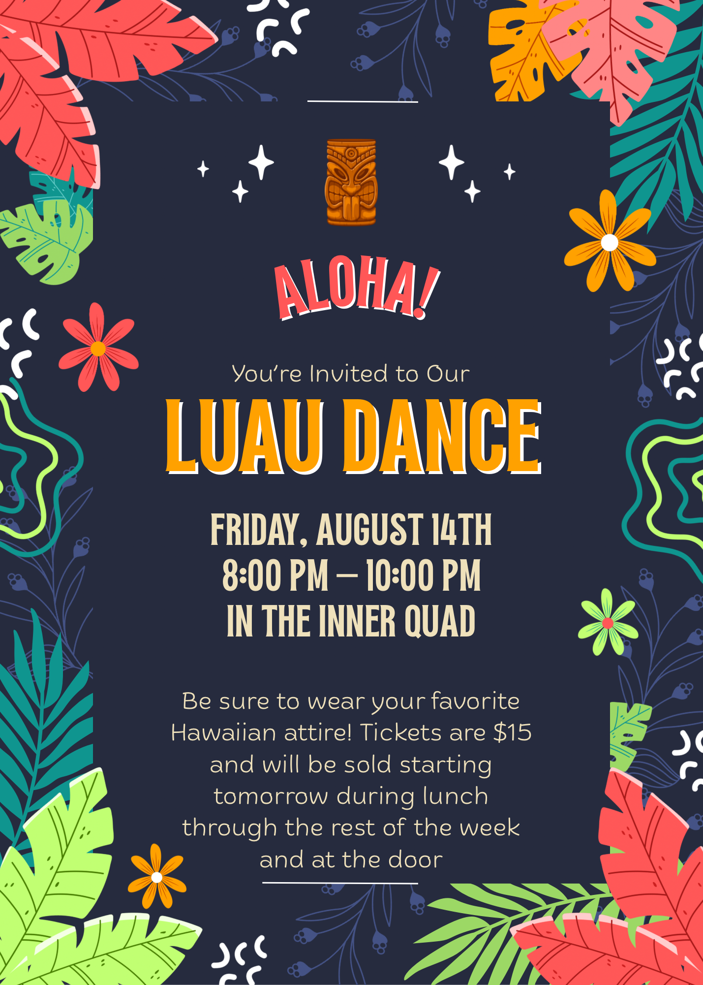 LUAU Dance - Friday, 8/14 at 8pm