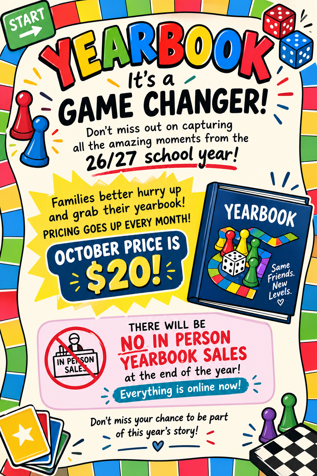 Roll the Dice, Not the Price! Get Your Yearbook for $20!
