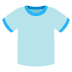 A pixelated light blue t-shirt with a darker blue collar and sleeve trim.