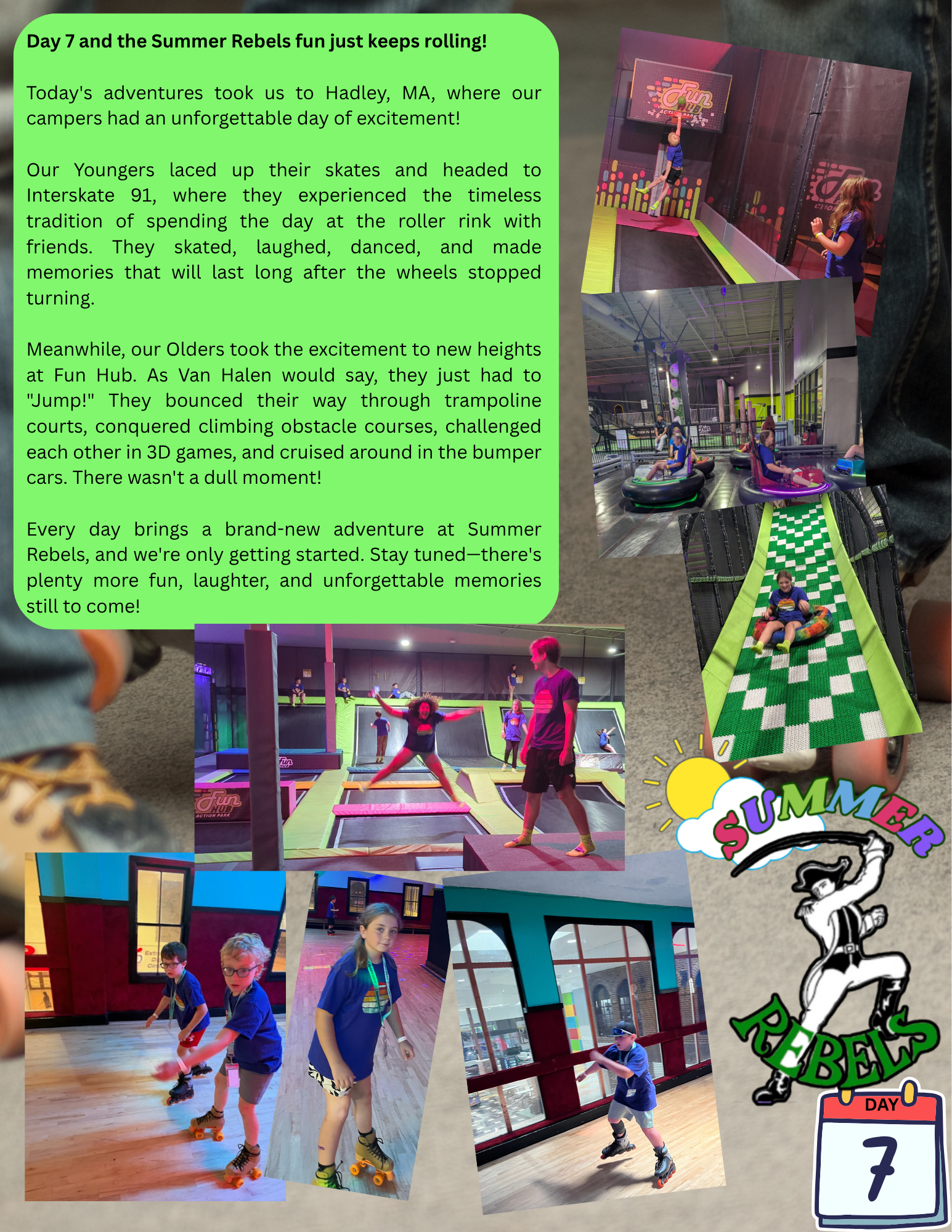 Summer Rebels Day 7 & Important Reminders for Wednesday, July 15, 2026