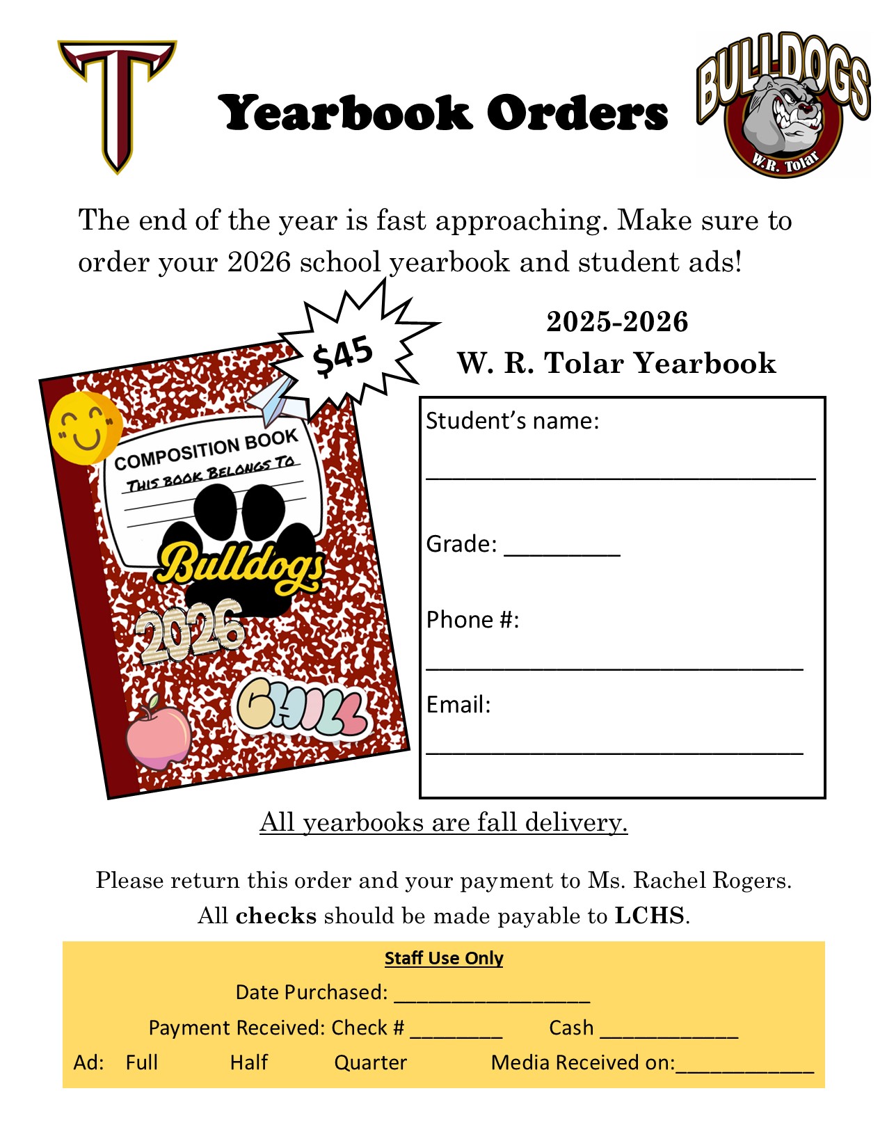 Yearbook Orders