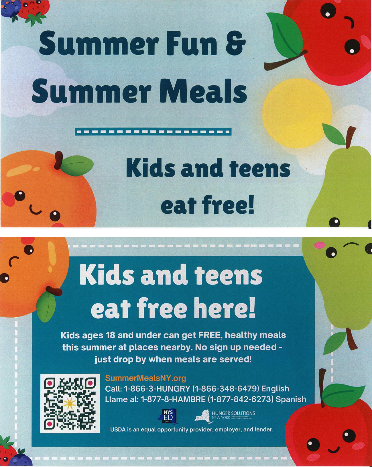 Summer Meals - Available at Fenner Elementary June 29th to August 31st