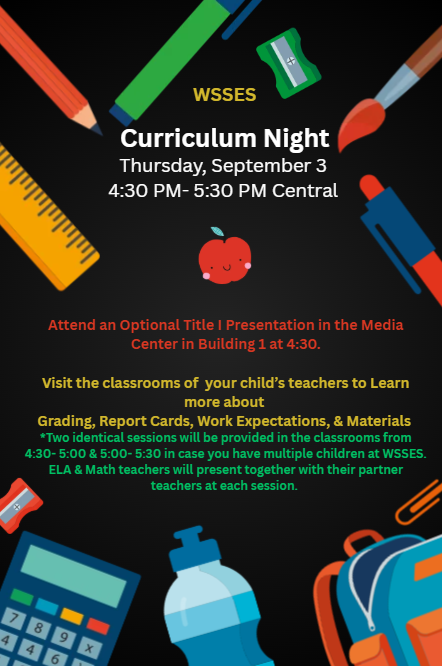 Join Us for Curriculum Night September 3