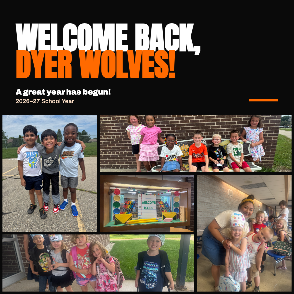 First day vibes at Dyer Elementary! 🐺✏️