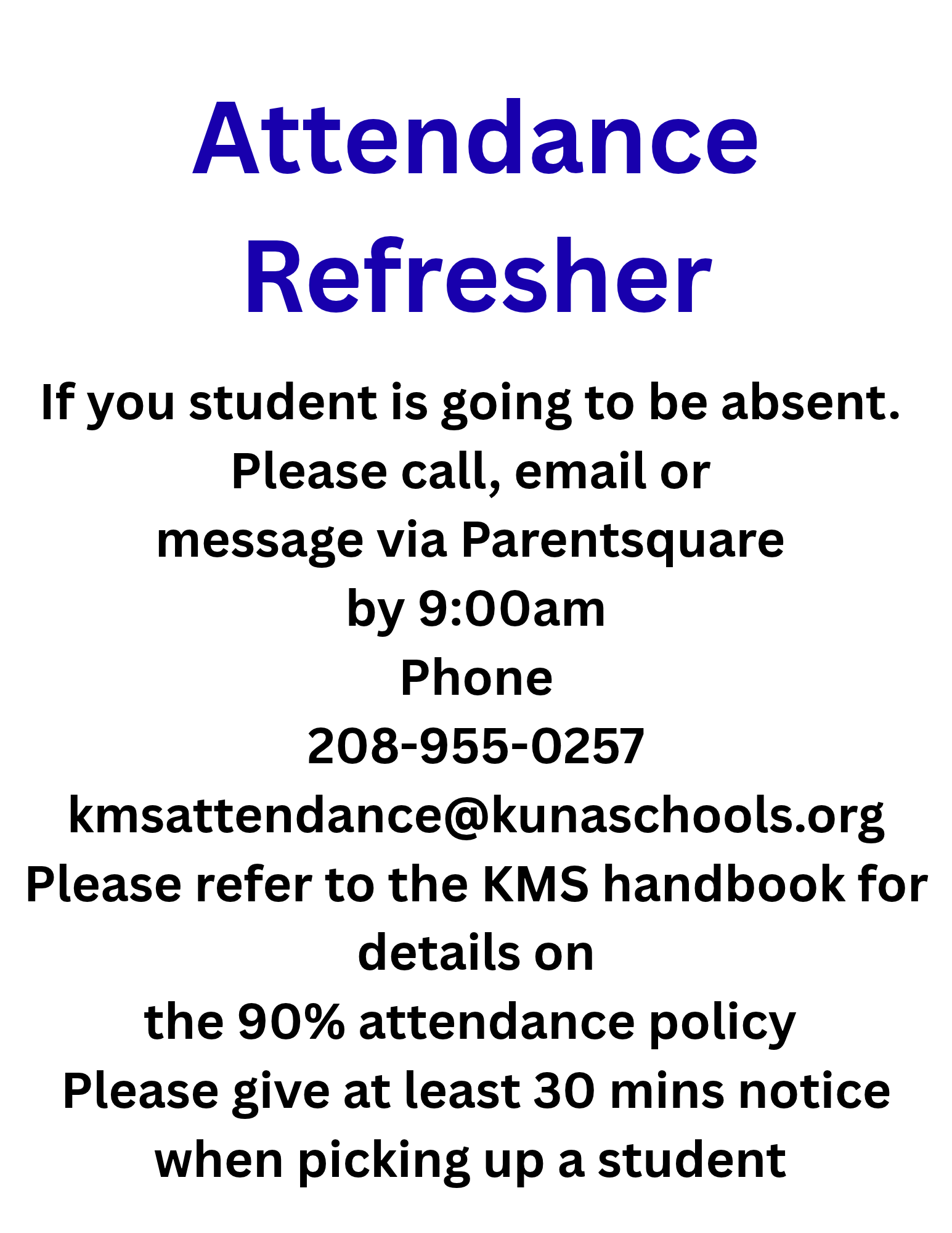 Attendance Refresher 