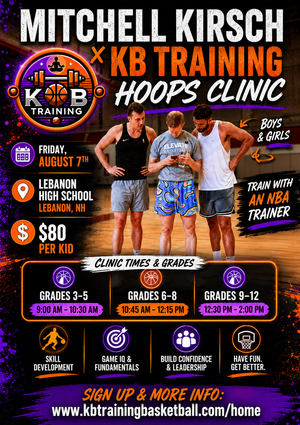 Basketball Clinic with NBA Trainer Mitchell Kirsch on August 7