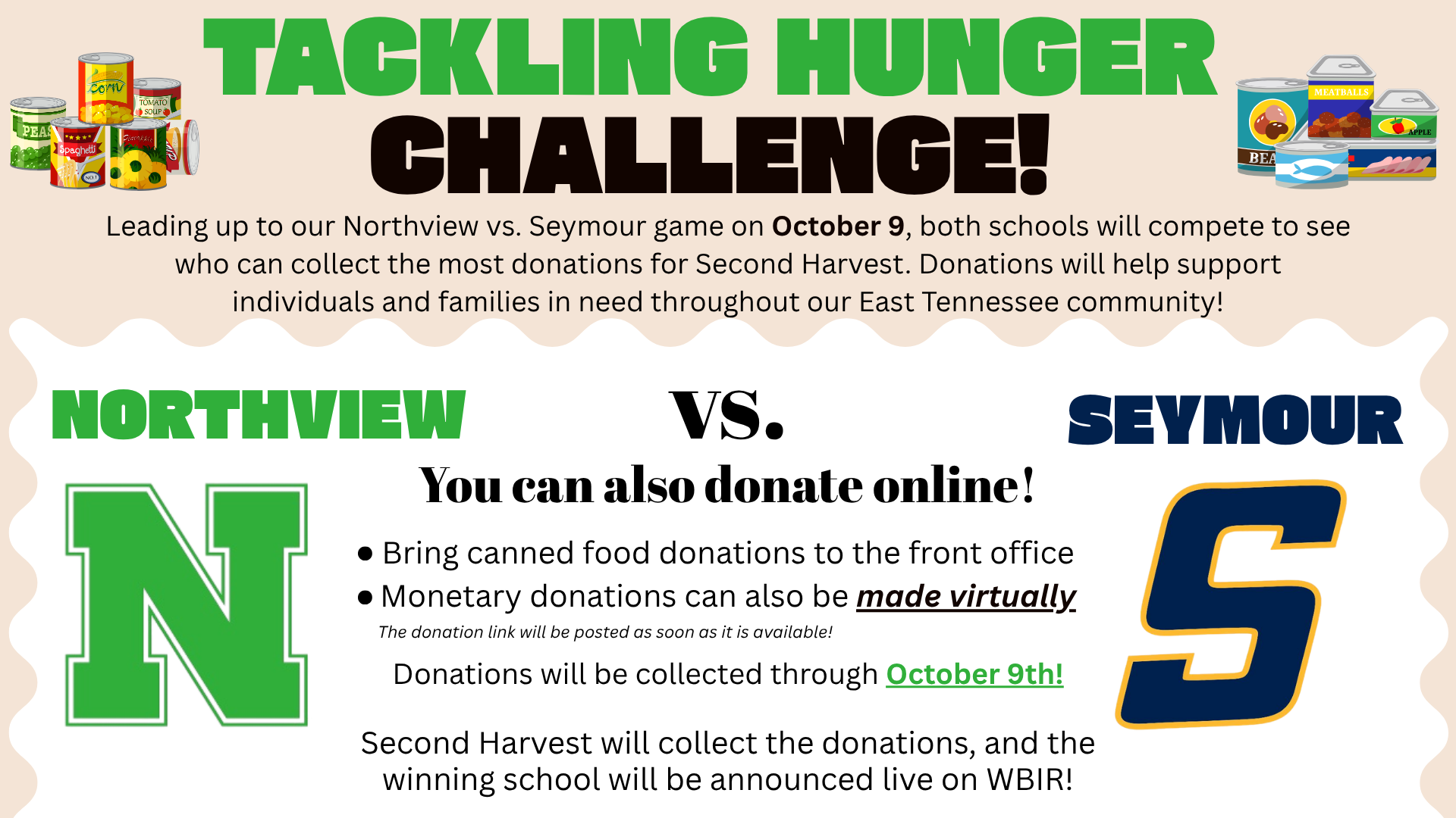 🥫 TACKLING HUNGER CHALLENGE: NORTHVIEW VS. SEYMOUR! 🏈