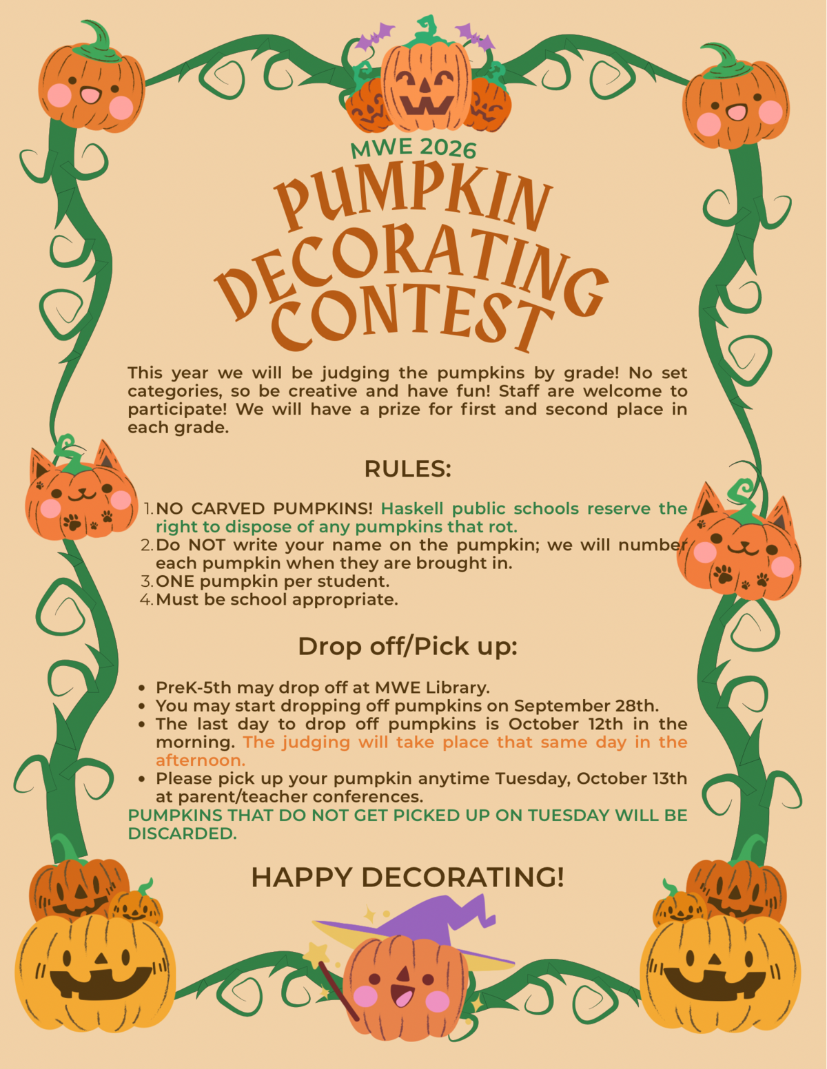 🎃 MWE Pumpkin Decorating Contest is BACK! 🎃