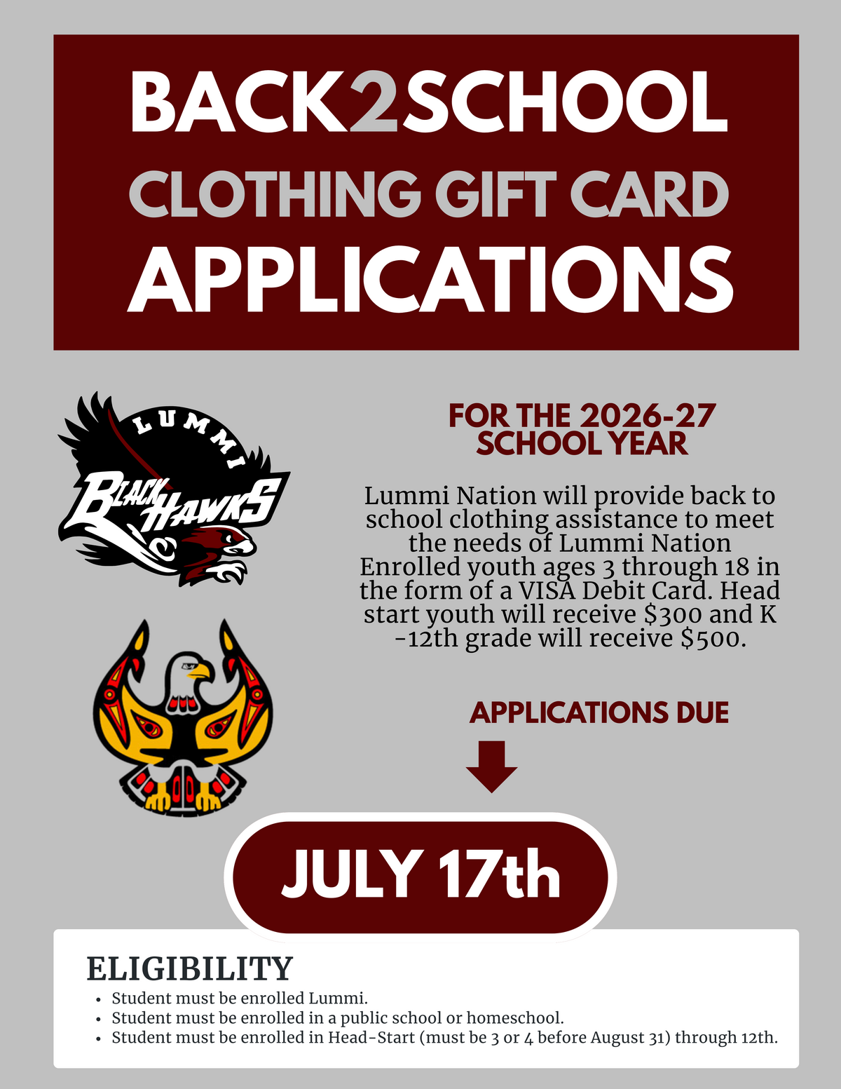 Reminder: Back-to-School Clothing Assistance Applications Due Friday, July 17
