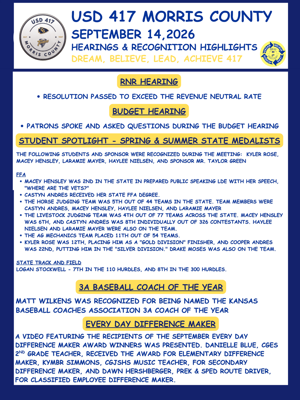 USD 417 September 14 BOE Meeting Highlights