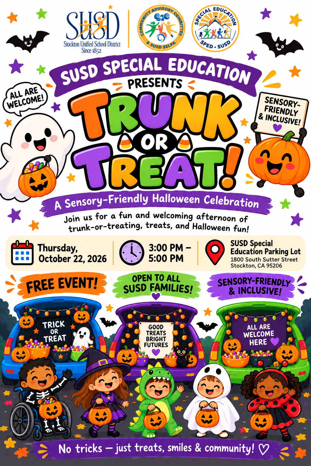 🎃 You’re Invited! Sensory-Friendly Trunk or Treat! 🎃
