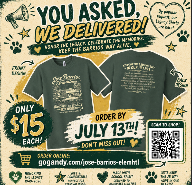 Jose Barrios Elementary shirts