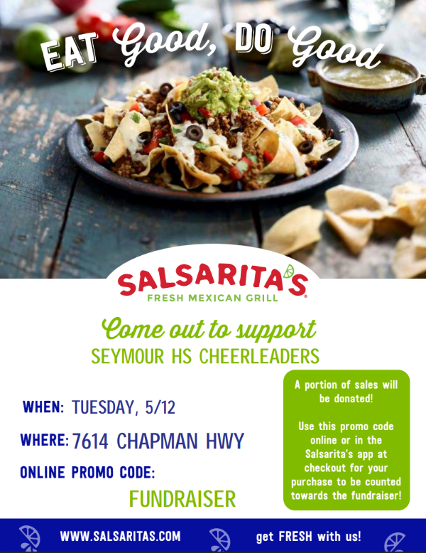 SHS Cheer Team Fundraiser: Salsarita's on May 14th