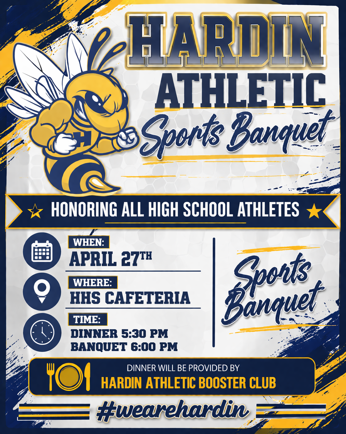 Hardin Athletic Sports Banquet - Tomorrow 5:30 p.m.