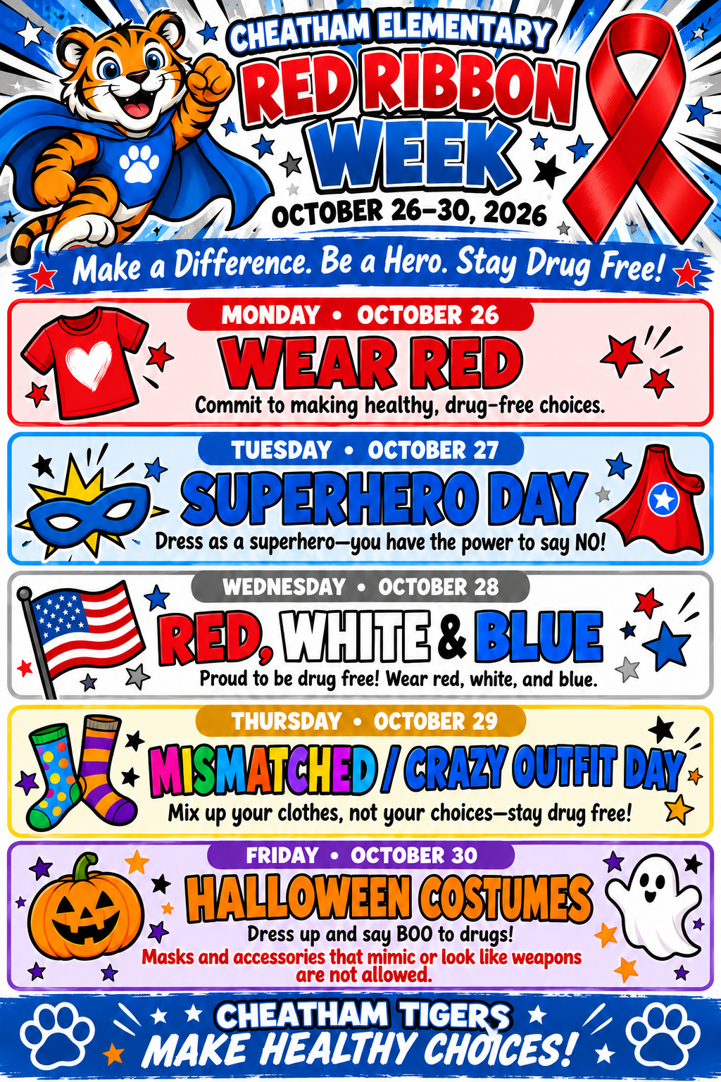 Red Ribbon Week, October 26-30, 2026