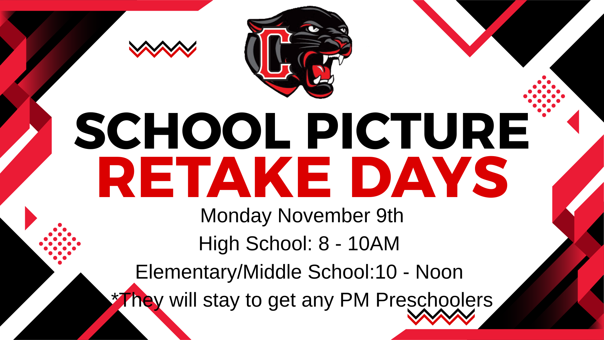 Picture Retake Day: November 9th