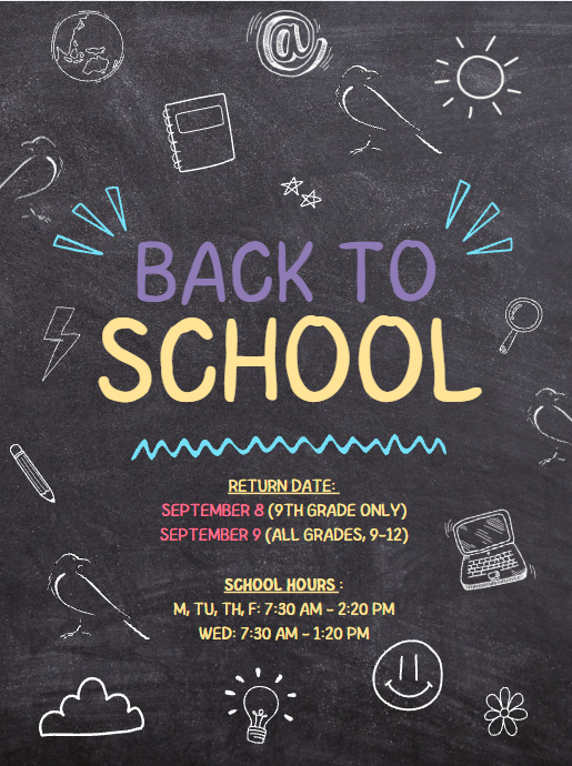 Welcome Back! First Day of School Reminder