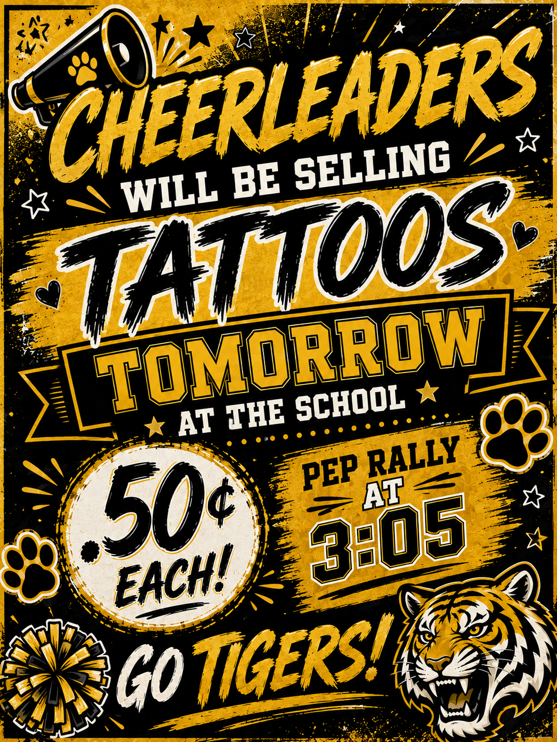 Tattoos and Pep Rally on Friday
