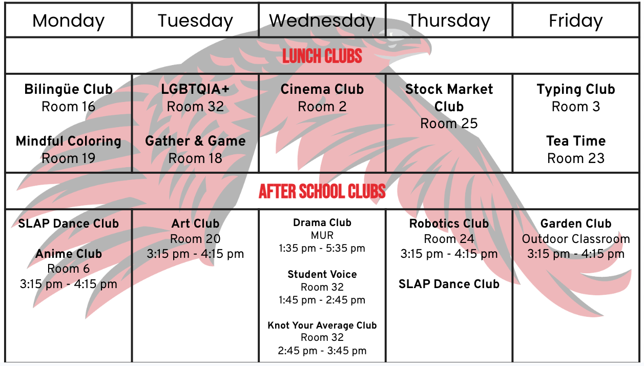 Clubs & Tutoring Begin Next Week! 